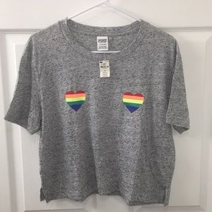 NWT - Never Worn Cute Gray Short Tee from Pink